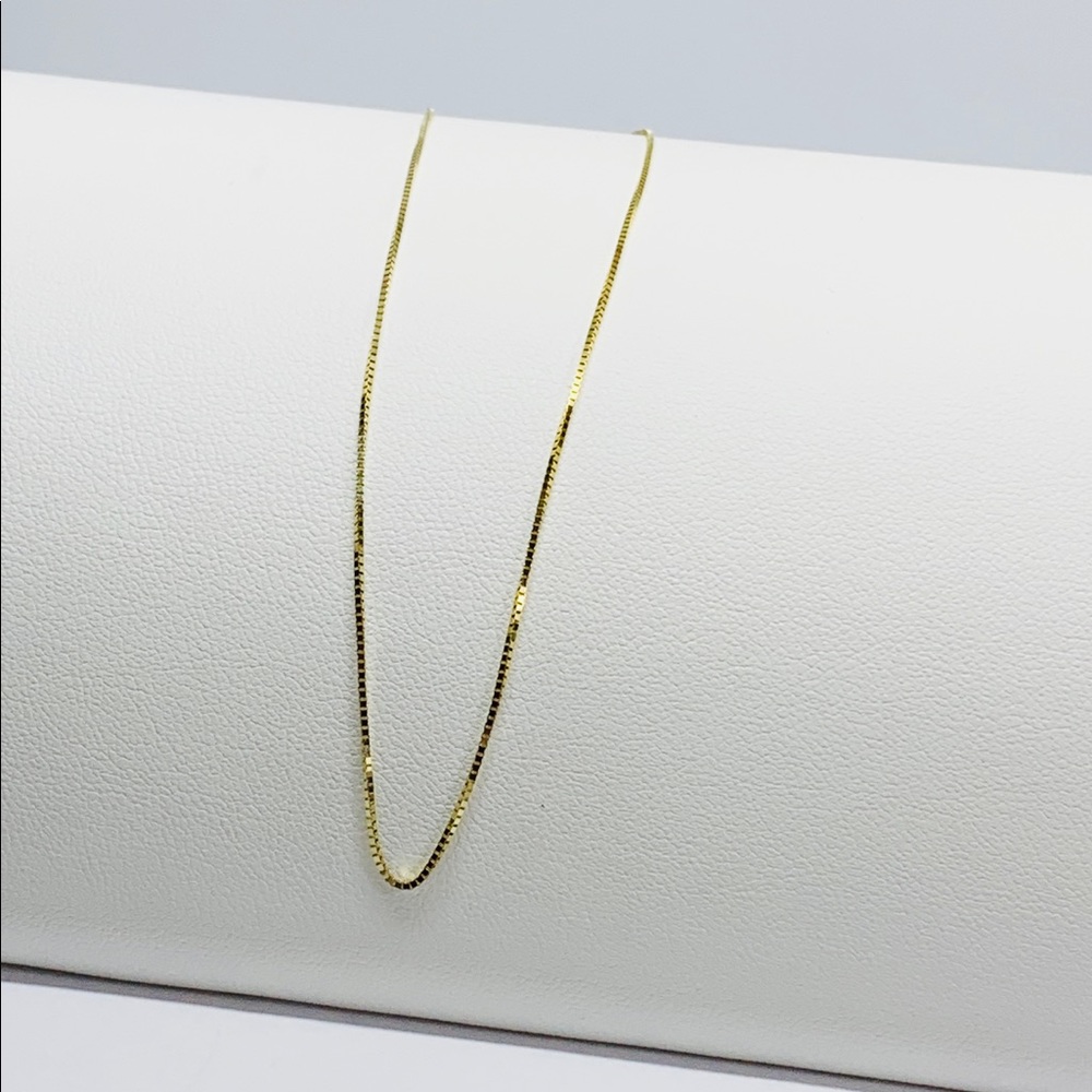 10k Solid Gold Box Women’s Dainty Necklace